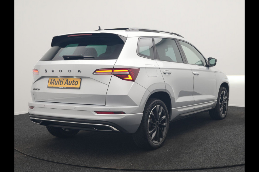 Škoda Karoq 1.5 TSI ACT Sportline Facelift Model 150pk DSG Dealer O.H | Trekhaak Af Fabriek | Adaptive Cruise | Crystal LED | Lederen Sportstoelen Memory & Verwarmd | Keyless | Sfeerverlichting | Apple Carplay | Verwarmd Sportstuur | Navigatie | Virtual | DAB |