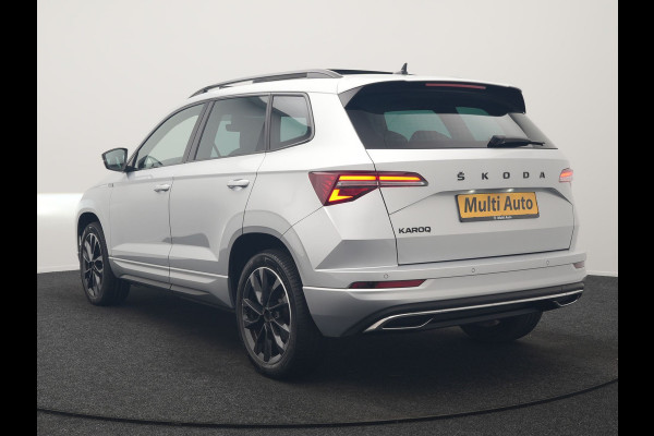 Škoda Karoq 1.5 TSI ACT Sportline Facelift Model 150pk DSG Dealer O.H | Trekhaak Af Fabriek | Adaptive Cruise | Crystal LED | Lederen Sportstoelen Memory & Verwarmd | Keyless | Sfeerverlichting | Apple Carplay | Verwarmd Sportstuur | Navigatie | Virtual | DAB |
