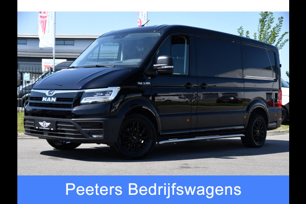 MAN TGE 3.180 35 2.0 L3H2 Black Edition FULL Options! Adaptieve Cruise, Camera, Carplay, 2 x Schuifdeur, LED, Clima, Stoelverarming, Multimedia, Stuurverwarming, Uniek!