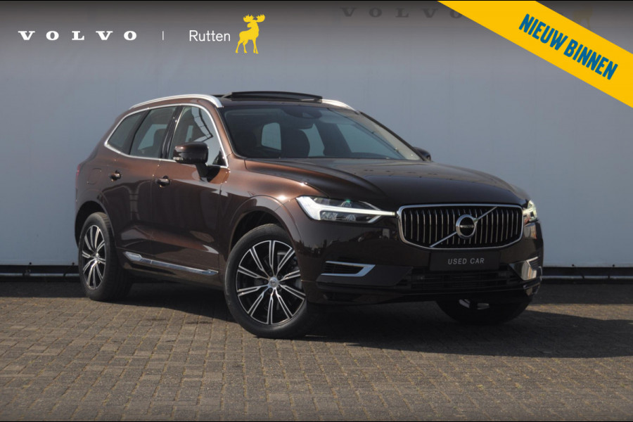 Volvo XC60 T8 390PK Automaat Recharge AWD Inscription / Head up display / Leer dashboard / Trekhaak / BLIS / Adaptieve cruise control / Panoramadak / Apple carplay / Parkeersensoren met camera / Elektrische achterklep / Elektrische stoelen met geheugen / Stoel en stuurwielverwarming