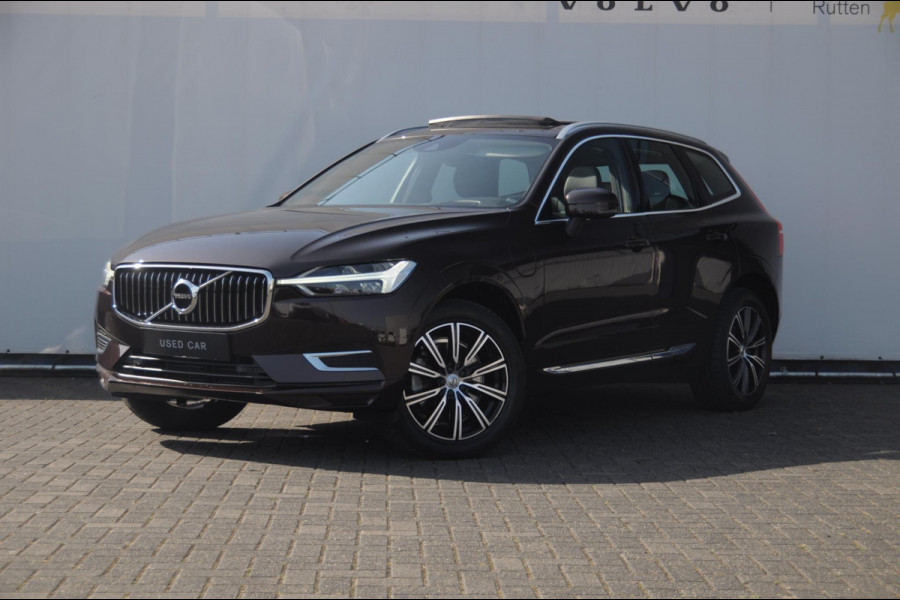 Volvo XC60 T8 390PK Automaat Recharge AWD Inscription / Head up display / Leer dashboard / Trekhaak / BLIS / Adaptieve cruise control / Panoramadak / Apple carplay / Parkeersensoren met camera / Elektrische achterklep / Elektrische stoelen met geheugen / Stoel en stuurwielverwarming