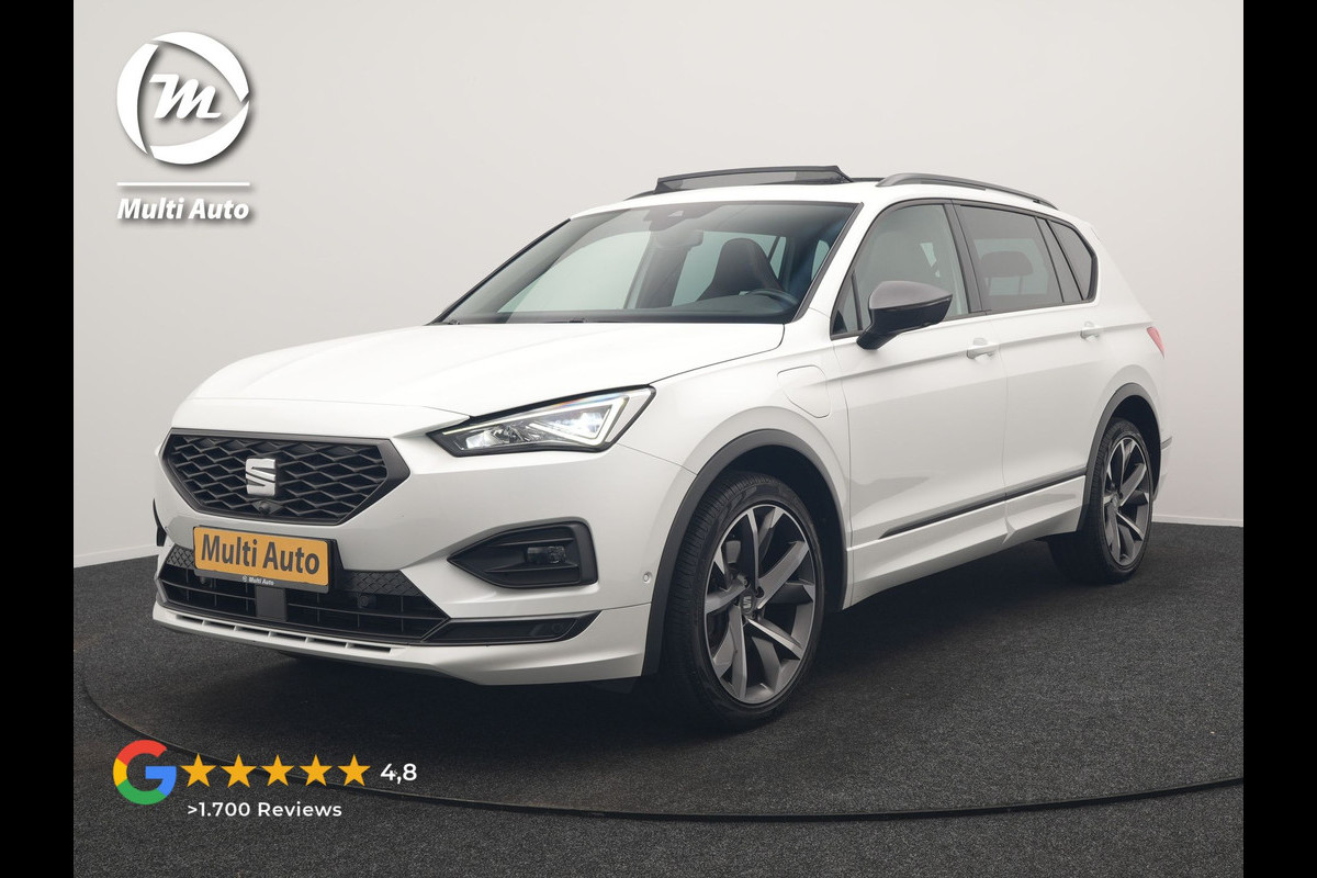 Seat Tarraco 1.4 TSI e-Hybrid FR PHEV 245pk Dealer O.H | Trekhaak Af Fabriek | Panodak | 360 Camera | Adaptive Cruise | Sportstoelen Memory & Verwarmd | BLIS | Apple Carplay | Travel Assist | Keyless | Navigatie | Virtual | DAB | 20" L.M | Plug In Hybrid |