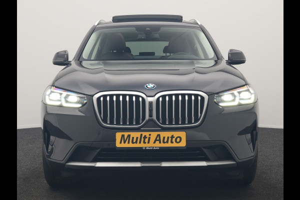 BMW X3 xDrive30e High Executive SOH 92.3% 293pk Dealer O.H | Trekhaak Af Fabriek | Panodak | Head Up | 360 Camera | Laser LED | Hifi Audio | Lederen Sportstoelen Memory & Ventilatie | Keyless | Apple Carplay | Stuur & Stoelen Verwarmd | Cruise Control | Navigatie | Virtual | DAB | 18" L.M | Plug In Hybrid |