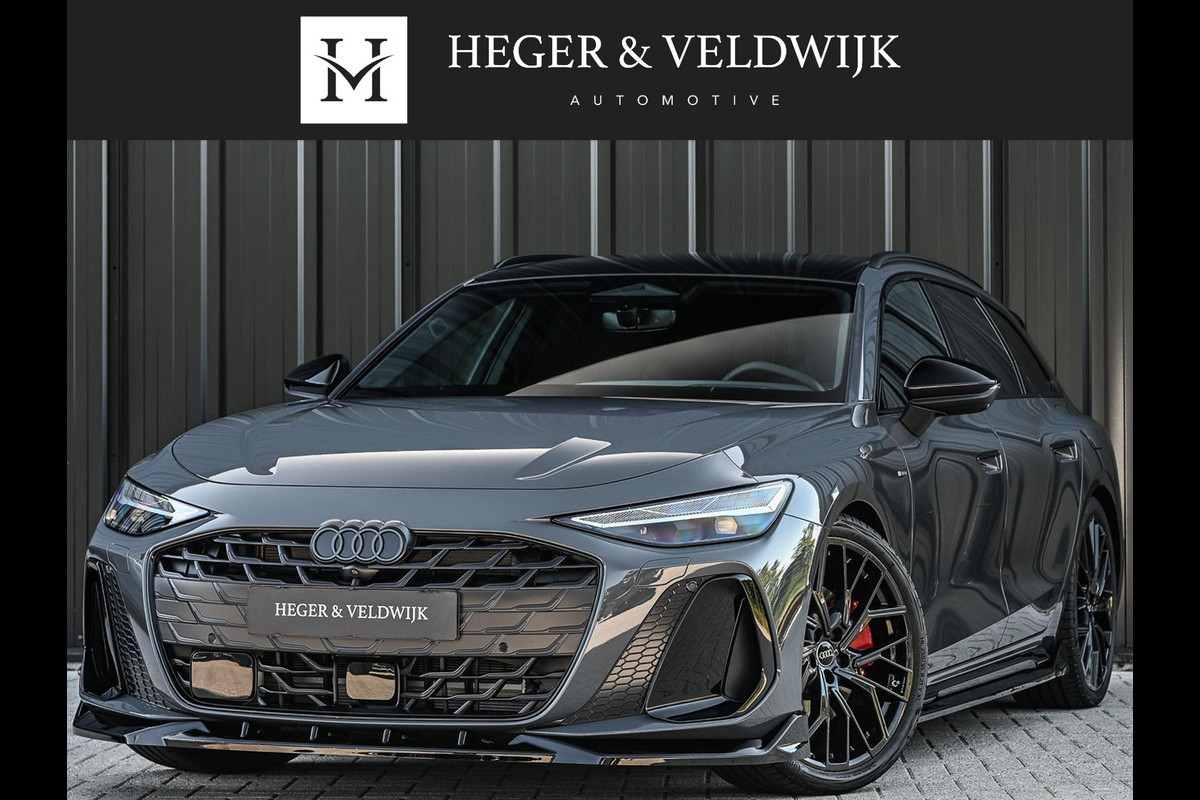 Audi A6 Avant 2.0 e-hybrid quattro S edition Competition | 5 Jaar garantie | Achterasbesturing | B&O | Carbon inleg | Stoelventilatie en Massage | Luchtvering | Panoramadak | Soft close | Keyless | Head-up | 360 camera | Passagiers Display |