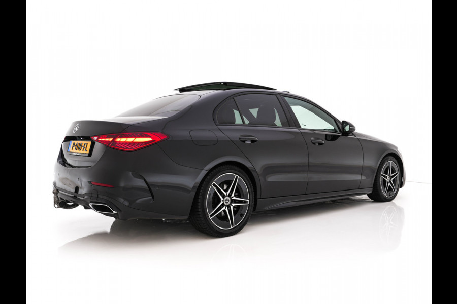 Mercedes-Benz C-Klasse 180 AMG Line MHEV (INCL-BTW) *PANO | LEATHER | FULL-LED | DIGI-COCKPIT | HEATED-SPORTSEATS | BLINDSPOT | CAMERA | DAB | AMBIENTLIGHT | SHIFTPADDLES | PRIVACY-GLASS | ECC | PDC | CRUISE | CARPLAY | CARBON-INLAY