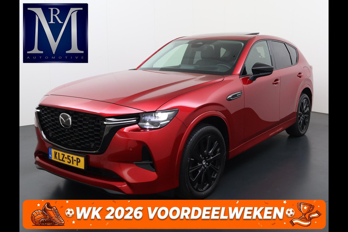Mazda CX-60 2.5 e-SkyActiv PHEV Homura VAN: 39.900,- VOOR: 37.440,- UW WKVOORDEEL: 2.460,- | Bomvol! | PANO | STOELVERWARMING + VERKOELING | ACHTERBANK VERWARMING | STUURWIEL VERWAMRD | MEM SEATS | ADAP. CRUISE | 12 MND BOVAG GARANTIE |