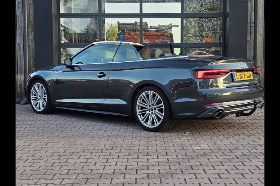 Audi A5 Cabriolet 2.0 TFSI MHEV 252PK Sport Pro Line | Automaat | Trekhaak | Leder | Stoelverwarming & ventilatie | Elek. stoelen | PDC | Camera | All-seasons |
