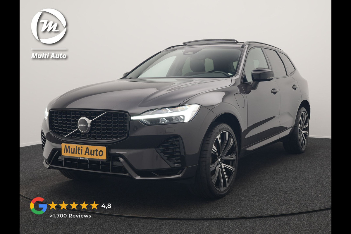 Volvo XC60 T6 AWD R-Design Long Range PHEV 398pk Dealer O.H | Trekhaak Af Fabriek | Panodak | Adaptive Cruise | Harman / Kardon | Camera | Lederen Sportstoelen Memory & Verwarmd | Keyless | Google Assist | Pilot Assist | Navigatie | Virtual | DAB | 21"L.M | Plug In Hybrid |