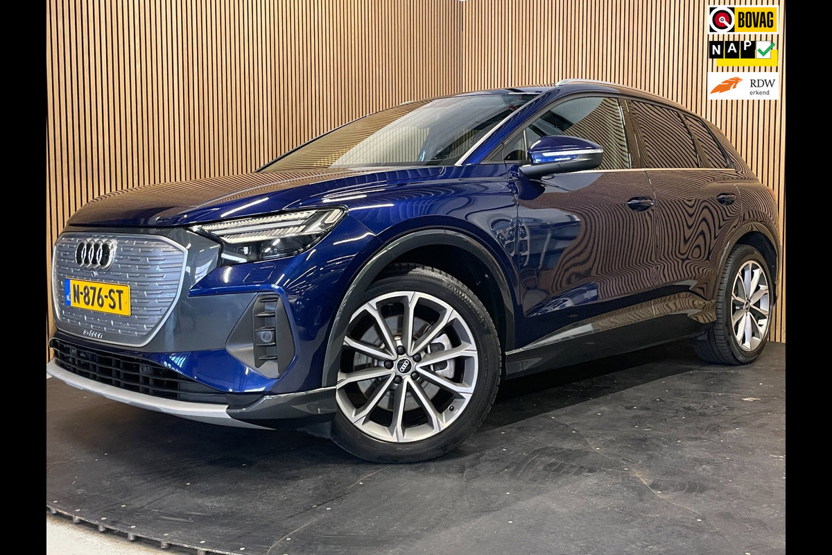 Audi Q4 e-tron 40 Launch Edition Advanced Plus 77 kWh|91%SOH|VOLLEDER|PANO|ACC|CARPLAY|CAMERA|CLIMATE+CRUISE CONTROL|NAP|NL|IN.BTW