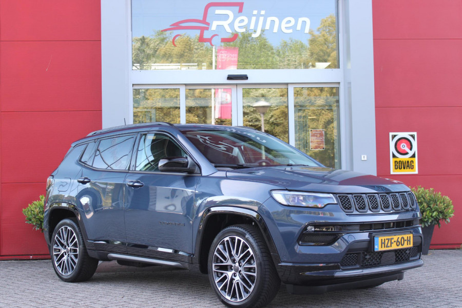 Jeep Compass 4xe 240PK Plug-in Hybrid ELECTRIC SUMMIT | LEDEREN BEKLEDING | STOEL VENTILATIE | STOEL/STUUR VERWARMING | VOORSTOELEN ELEKTRISCH VERSTELBAAR MET GEHEUGEN FUNCTIE OP DE BESTUURDERSSTOEL | ELEKTRISCH BEDIENBARE ACHTERKLEP | NAVIGATIE | DRAADLOZE APPLE CARPLAY/ANDROID AUTO | DRAADLOZE TELEFOONLADER | DAB+ RADIO | ACHTERUITRIJ CAMERA |  19" LICHTMETALEN VELGEN | FULL LED KOPLAMPEN | PARKEERSENSOREN VOOR + ACHTER | KEYLESS ENTRY/START |