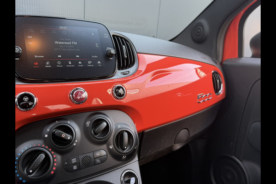 Fiat 500 1.0 Hybrid | Oranje | Apple Carplay/Android Auto | Licht/regensensor | Mistlampen voor