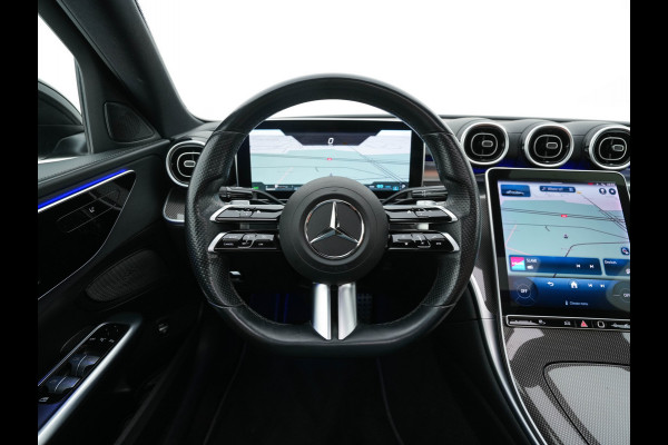 Mercedes-Benz C-Klasse 180 AMG Line MHEV (INCL-BTW) *PANO | LEATHER | FULL-LED | DIGI-COCKPIT | HEATED-SPORTSEATS | BLINDSPOT | CAMERA | DAB | AMBIENTLIGHT | SHIFTPADDLES | PRIVACY-GLASS | ECC | PDC | CRUISE | CARPLAY | CARBON-INLAY