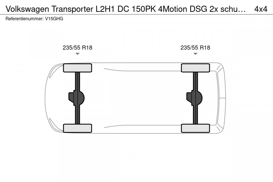 Volkswagen Transporter L2H1 DC 150PK 4Motion DSG 2x schuifdeur