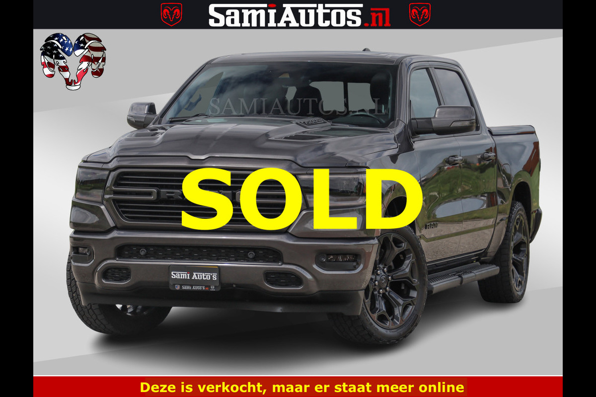 Dodge Ram SPORT | 5.7 V8 HEMI 402PK | GRANITE CRYSTAL | GROOTSCHERM | PANO | LIMITED WIELEN | DUBBEL CABINE DC | 5 PERSOONS | GRIJSKENTEKEN |