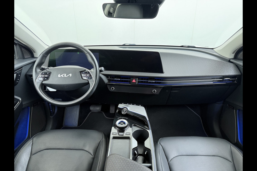 Kia Ev6 Plus Long Range 77.4kWh Trekhaak Warmtepomp Leder+Ventilatie+Verwarming Camera Adap.Cruise Meridian®-Audio Stuur+Achterbankverwa SOH 100% Elek.Achterklep Apple Carplay Android Auto Privacy Glas Pdc Lmv Led DAB 1.600KG Trekgewicht Dealeronderhouden