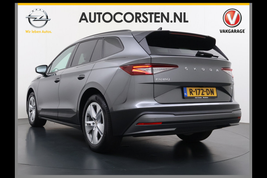 Škoda ENYAQ iV 60 SOH 91% Warmtepomp Adap.Cruise Stuur+Stoelverwarming Camera 3-Zone Ecc Navi Apple Carplay Android Auto Keyless Advanced Pdc Lane Assist Dodehoek Assist Lmv 19" Bluetooth DAB Virtual Cockpit Verkeersbord Detectie 1e Eigenaar Origineel Nederlandse Auto Dealeronderhouden