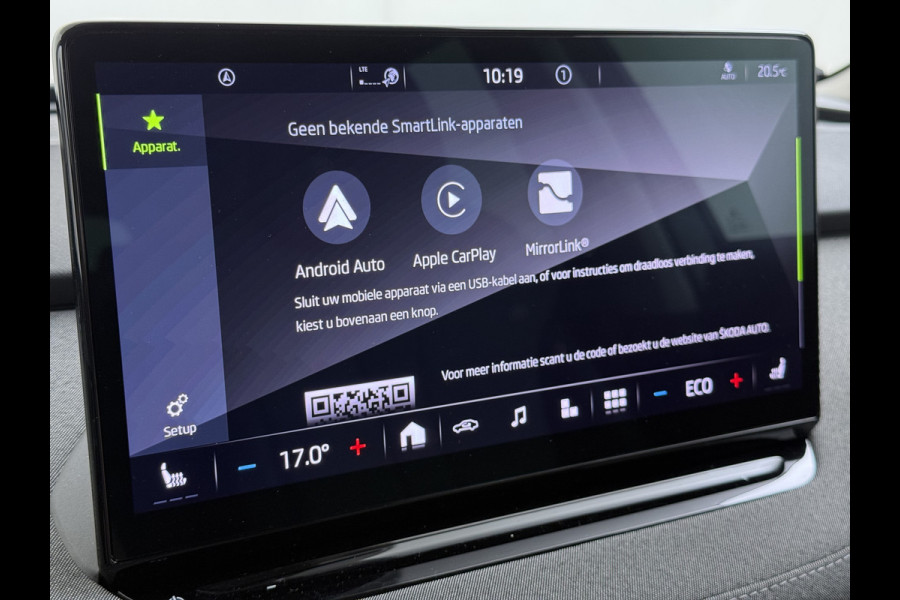 Škoda ENYAQ iV 60 SOH 91% Warmtepomp Adap.Cruise Stuur+Stoelverwarming Camera 3-Zone Ecc Navi Apple Carplay Android Auto Keyless Advanced Pdc Lane Assist Dodehoek Assist Lmv 19" Bluetooth DAB Virtual Cockpit Verkeersbord Detectie 1e Eigenaar Origineel Nederlandse Auto Dealeronderhouden