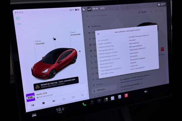 Tesla Model 3 Long Range AWD 75kWh Facelift Warmtepomp Elek.Achterklep Draadloze Tel.lader Leder Panoramadak Adap.Cruise Camera's Navi Ecc Sto Intel Atom® Lmv Lane Assist Dodehoekwaarschuwing Keyless Elek.Stoelen+Memory Google®-Maps Fabrieksgarantie op motor en accu tot 17-11-2028/192.000km