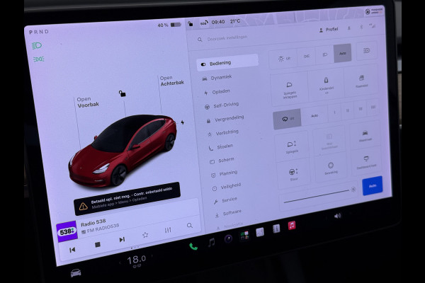 Tesla Model 3 Long Range AWD 75kWh Facelift Warmtepomp Elek.Achterklep Draadloze Tel.lader Leder Panoramadak Adap.Cruise Camera's Navi Ecc Sto Intel Atom® Lmv Lane Assist Dodehoekwaarschuwing Keyless Elek.Stoelen+Memory Google®-Maps Fabrieksgarantie op motor en accu tot 17-11-2028/192.000km