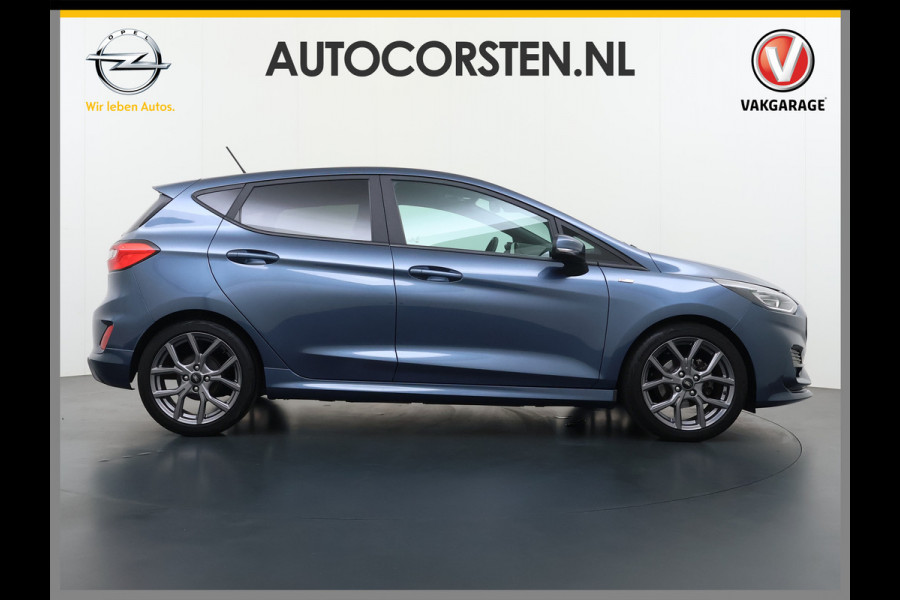 Ford Fiesta 1.0T 125PK Hybrid ST-Line Stoel+Stuur+Voorruitverwarming Apple Carplay/Android Auto Navi* Ecc Cruise Control Pdc Keyless DAB+ Bluetooth Lmv Lane Assist Isofix Regensensor 1e Eigenaar Origineel Nederlandse Auto