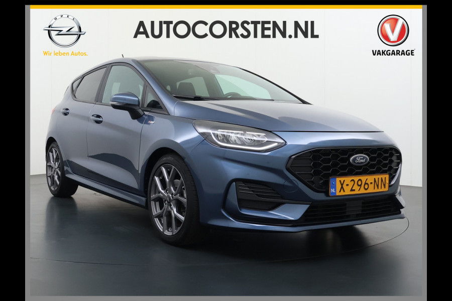 Ford Fiesta 1.0T 125PK Hybrid ST-Line Stoel+Stuur+Voorruitverwarming Apple Carplay/Android Auto Navi* Ecc Cruise Control Pdc Keyless DAB+ Bluetooth Lmv Lane Assist Isofix Regensensor 1e Eigenaar Origineel Nederlandse Auto