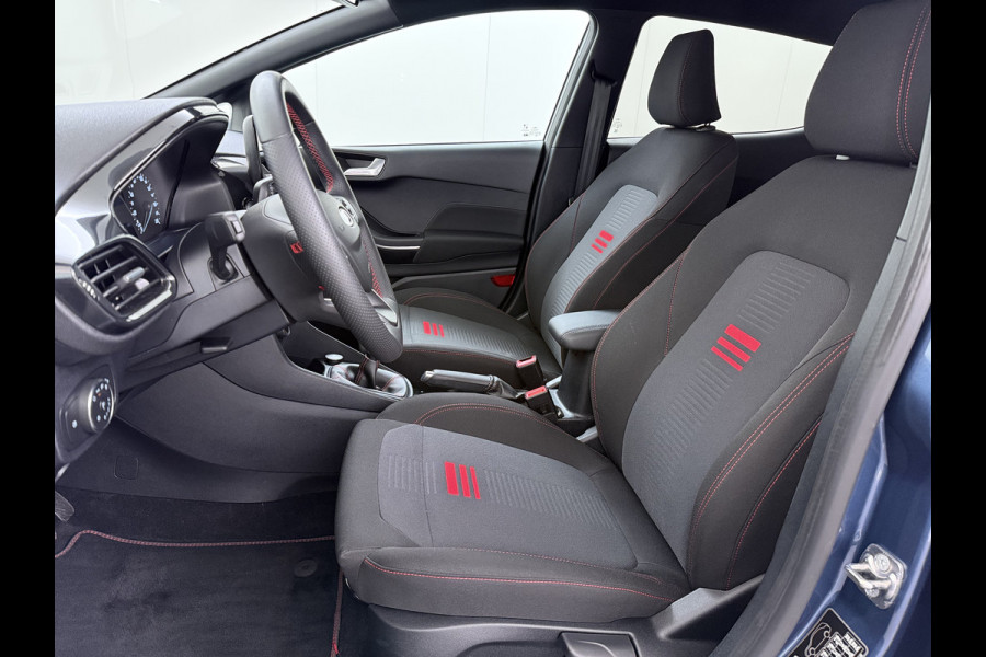 Ford Fiesta 1.0T 125PK Hybrid ST-Line Stoel+Stuur+Voorruitverwarming Apple Carplay/Android Auto Navi* Ecc Cruise Control Pdc Keyless DAB+ Bluetooth Lmv Lane Assist Isofix Regensensor 1e Eigenaar Origineel Nederlandse Auto
