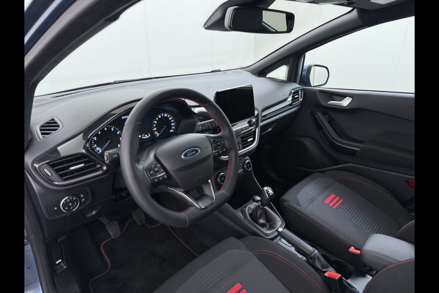 Ford Fiesta 1.0T 125PK Hybrid ST-Line Stoel+Stuur+Voorruitverwarming Apple Carplay/Android Auto Navi* Ecc Cruise Control Pdc Keyless DAB+ Bluetooth Lmv Lane Assist Isofix Regensensor 1e Eigenaar Origineel Nederlandse Auto