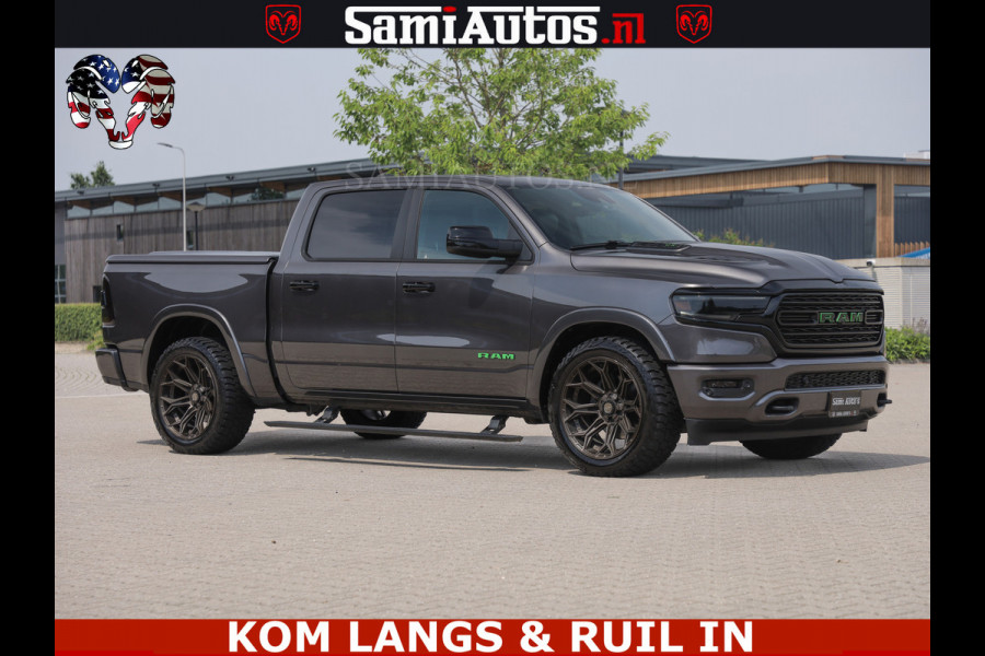 Dodge Ram 1500 LIMITED 5.7 V8 | GRANITE KLEUR | BRONS 4PLAY WIELEN | HUD | MEGA DIK | LUCHTVERING | VOLLE PICK UP | CREW CAB 5 PERSOONS GRIJS KENTEKEN | DUBBELE CABINE |