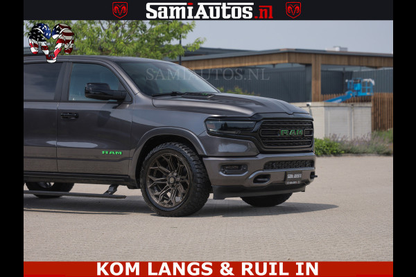 Dodge Ram 1500 LIMITED 5.7 V8 | GRANITE KLEUR | BRONS 4PLAY WIELEN | HUD | MEGA DIK | LUCHTVERING | VOLLE PICK UP | CREW CAB 5 PERSOONS GRIJS KENTEKEN | DUBBELE CABINE |