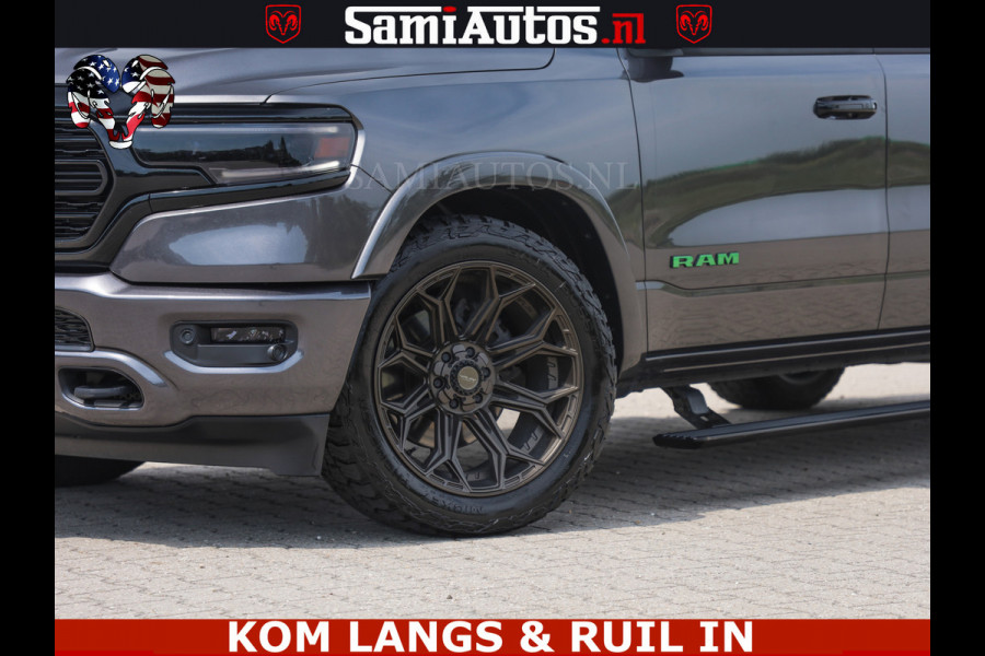 Dodge Ram 1500 LIMITED 5.7 V8 | GRANITE KLEUR | BRONS 4PLAY WIELEN | HUD | MEGA DIK | LUCHTVERING | VOLLE PICK UP | CREW CAB 5 PERSOONS GRIJS KENTEKEN | DUBBELE CABINE |
