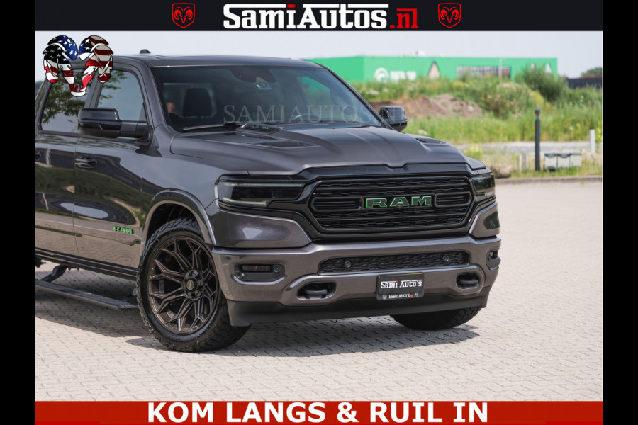 Dodge Ram 1500 LIMITED 5.7 V8 | GRANITE KLEUR | BRONS 4PLAY WIELEN | HUD | MEGA DIK | LUCHTVERING | VOLLE PICK UP | CREW CAB 5 PERSOONS GRIJS KENTEKEN | DUBBELE CABINE |