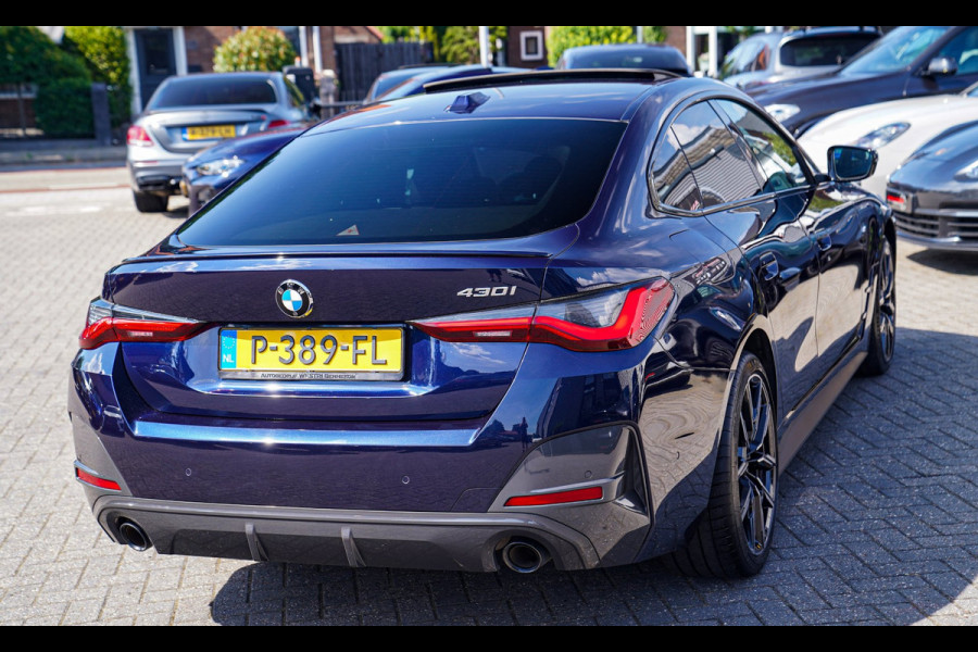 BMW 4 Serie Gran Coupé 430i High Executive | Tanzanit Blau | Schuif/kanteldak | Harman/Kardon | Dealer onderhouden | Luxe Leder |