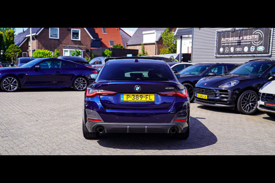 BMW 4 Serie Gran Coupé 430i High Executive | Tanzanit Blau | Schuif/kanteldak | Harman/Kardon | Dealer onderhouden | Luxe Leder |