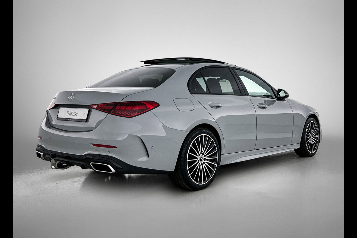 Mercedes-Benz C-Klasse 300 e Business Solution AMG | Nightpakket | GUARD 360° Plus | Burmester® 3D surround sound | Trekhaak | Middenconsole metaalstructuur | Panoramaschuifdak | 360° camera | Diamond grill |