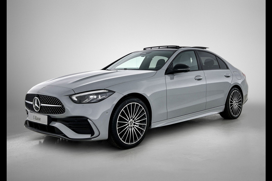 Mercedes-Benz C-Klasse 300 e Business Solution AMG | Nightpakket | GUARD 360° Plus | Burmester® 3D surround sound | Trekhaak | Middenconsole metaalstructuur | Panoramaschuifdak | 360° camera | Diamond grill |