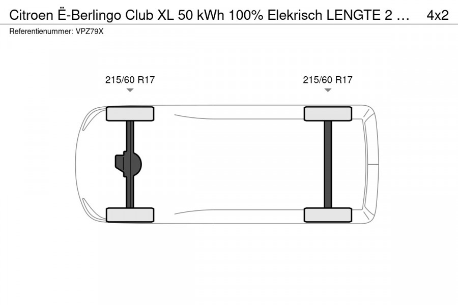 Citroën E-Berlingo Club XL 50 kWh 100% Elekrisch LENGTE 2 S.O.H 90% ECC 3 ZITS CRUISE CONTROL
