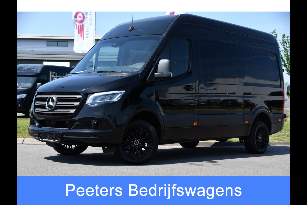 Mercedes-Benz Sprinter 319 V6 3.0 CDI L2H2 DC Black Edition Full Options! 360 Camera, Cruise, Carplay, 10,5'' Mbux, LED, 2 x Geveerde stoel, Stoelverwarming, Sensoren, Uniek!