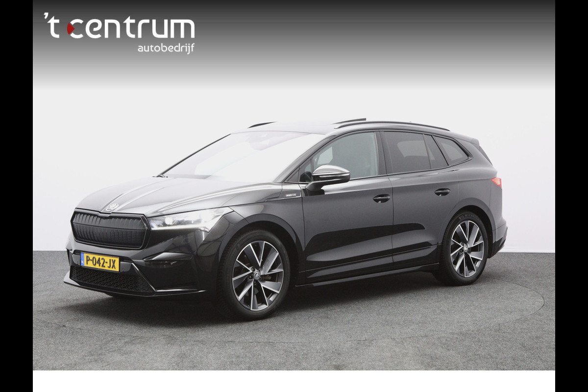 Škoda ENYAQ iV 60 KWH 180 PK Sportline, SOH 92 %, Warmtepomp, Panoramadak, Trekhaak