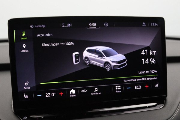 Škoda ENYAQ iV 60 KWH 180 PK Sportline, SOH 92 %, Warmtepomp, Panoramadak, Trekhaak
