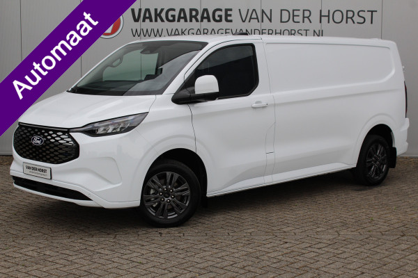 Ford E-Transit Custom ELEKTRISCH 320 L2H1 Limited 65 kWh 218 pk Meerprijs 17" lichtmetalen wielen €. 1.500,- Autm. airco, stoel-, spiegel- en voorraamverw., camera, trekhaak, cruise cntrl, navigatie by Apple Carplay/ Android auto, telefoonvoorb., LED verl. etc.