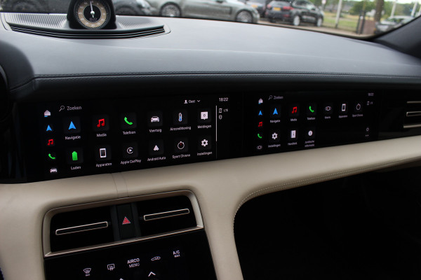 Porsche Taycan 4S Performance 84 kWh / SoH 93,3% / 1e Eign. / NL Auto / Panoramadak / 360Camera / Achterasbesturing / Burmester / Luchtvering / Keyless / 21'' / Sportdesign+Chrono / Stoel+Stuurverwarming / Dodehoek / DAB / Porsc