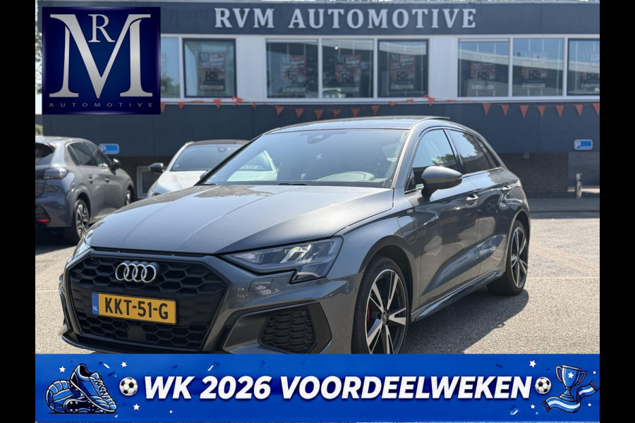 Audi A3 Sportback 45 TFSI e S edition Competition 245 PK PHEV | VAN € 34.900,- VOOR € 32.877,- | UW WK-VOORDEEL: € 2.023,- | S-LINE INTERIEUR & EXTERIEUR | PANORAMADAK | KEYLESS GO & START | BLACK OPTIC PAKKET | STOELVERWARMING | AUDI DEALER ONDERHOUDEN |