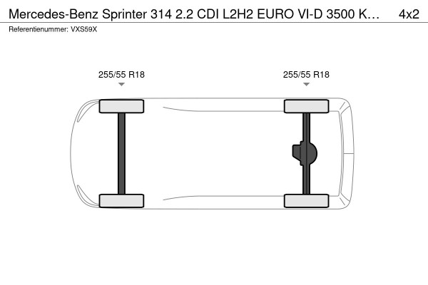 Mercedes-Benz Sprinter 314 2.2 CDI L2H2 EURO VI-D 3500 KG | APPLE CARPLAY | A.CAMERA | STOELVERW | CC | SIDE BARS | TREEPLANK