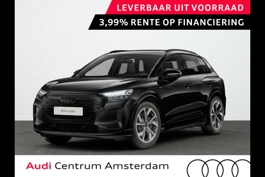 Audi Q4 e-tron S edition 82 kWh 286 pk | Glazen panoramadak | Techniekpakket plus | Trekhaak | S line leder zwart |