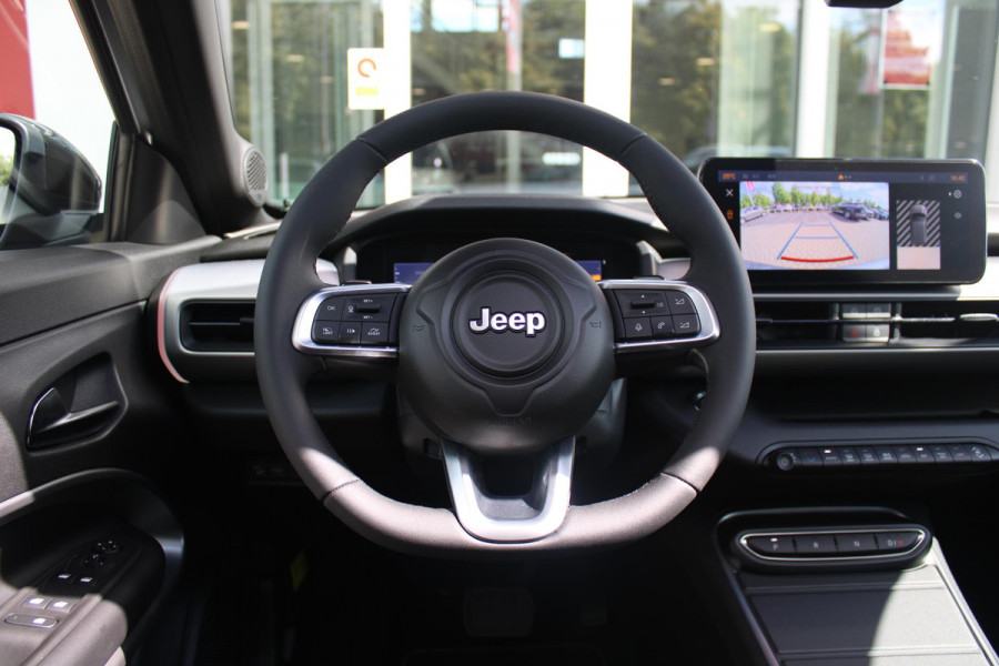 Jeep Avenger 1.2 e-Hybrid 110PK SUMMIT | PANORAMA SCHUIF/KANTEL DAK | INFOTAINMENT & CONVENIENCE PACK: NAVIGATIE/VERKEERBORDENINFORMATIE/KEYLESS ENTRY EN START/HANDSFREE ELEKTRISCH BEDIENBARE ACHTERKLEP/JBL AUDIO SYSTEM/AFDEKKING MIDDENCONSOLE | WINTERPACK: STOELVERWARMING/VERWARMBARE VOORRUITRAND | 18" LICHTMETAAL DIAMOND CUT | ADAPTIVE CRUISE CONTROL + LANE CENTERINGASSIST | SELEC-TERRAIN DRIVING MODE SELECT | 360° PARKEERSENSENSOREN | ACHTERUITRIJCAMERA 180° MET DRONE-VIEW | AUTOMATISCH GROOTLICHT | BLIND SPOT WARNING | FULL LED KOPLAMPEN | ZWART DAK |DRAADLOZE APPLE CARPLAY/AND