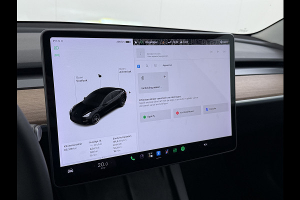Tesla Model 3 Performance AWD 513PK Facelift Warmtepomp Lmv 20" Panoramadak Adap.Cruise Elek.Verwarmde Stoelen+Memory Inductieladen Navi Camer SOH 85.6% Led Pdc Privacy Glas Elek.Achterklep Keyless 4WD Fabrieksgarantie op Accu en Motor tot 18-02-2029/192.000KM