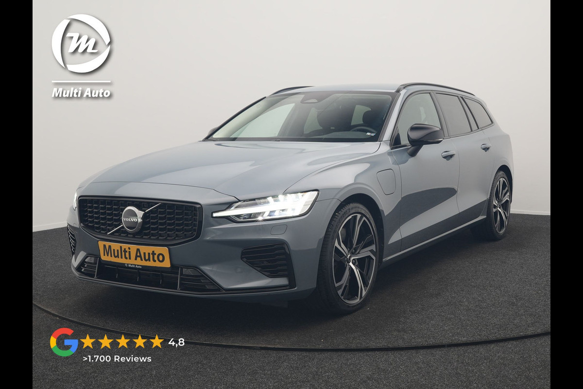 Volvo V60 T6 AWD Plus Dark LONG RANGE PHEV 350pk Dealer O.H. | Adaptive Cruise | Camera | Harman / Kardon | Lederen Sportstoelen Memory & Verwarmd | Keyless | Blis | Stuur Verwarmd | Google Assistent | Apple Carplay | Plug In Hybrid |