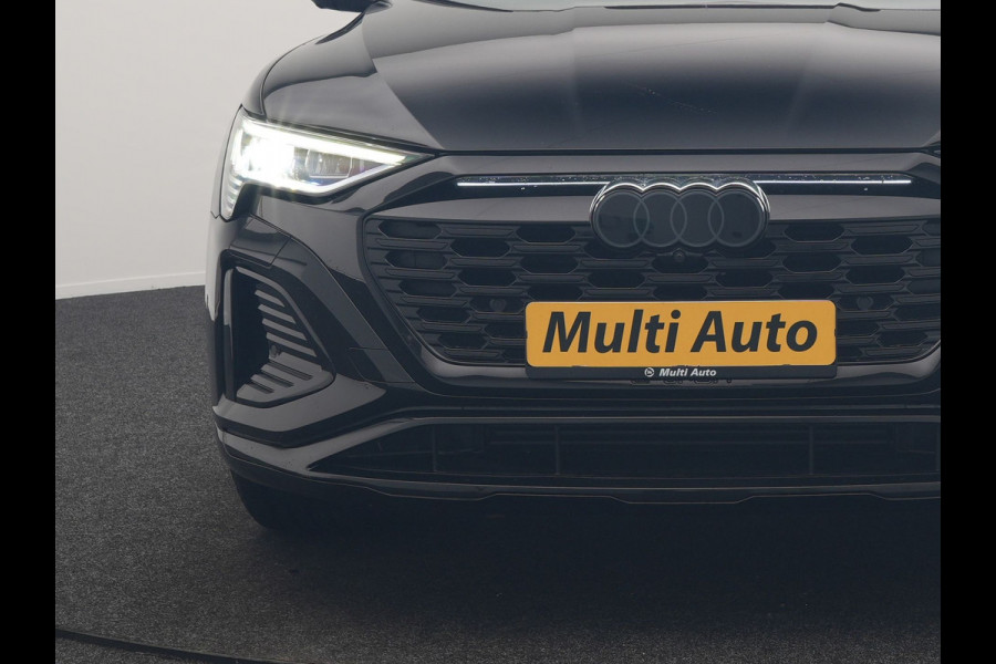Audi Q8 Sportback e-tron 55 quattro 2x S Line 114 kWh 408pk Dealer O.H. | Luchtvering | Panodak | Head Up | 360 Camera | Matrix LED | Alcantara Sportstoelen Memory & Verwarmd | Keyless | Sfeerverlichting | Apple Carplay | Navigatie | DAB |