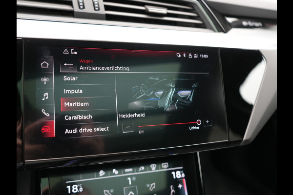 Audi Q8 Sportback e-tron 55 quattro 2x S Line 114 kWh 408pk Dealer O.H. | Luchtvering | Panodak | Head Up | 360 Camera | Matrix LED | Alcantara Sportstoelen Memory & Verwarmd | Keyless | Sfeerverlichting | Apple Carplay | Navigatie | DAB |