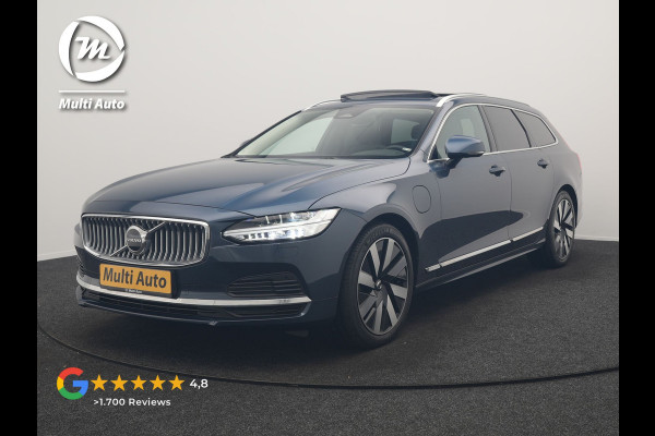 Volvo V90 T6 AWD Plus Bright LONG RANGE PHEV 350pk Dealer O.H. | Trekhaak Af Fabriek | Panodak | Adaptive Cruise | Camera | Harman / Kardon | Lederen Sportstoelen Memory & Verwarmd | Keyless | Blis | Stuur Verwarmd | Apple Carplay | Google Assistent | Plug In Hybrid |